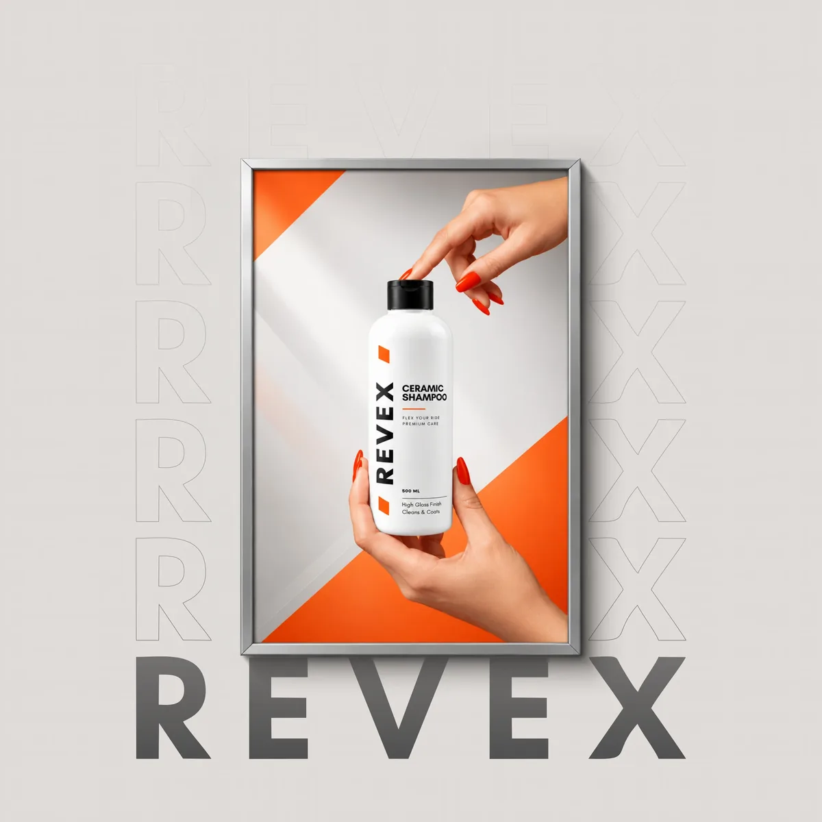 Revex Ceramic Shampoo with foam and a microfiber cloth